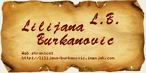 Lilijana Burkanović vizit kartica